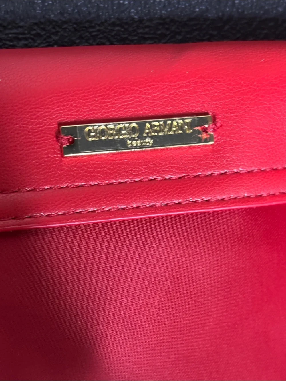Giorgio Armani Red Beauty Cosmetic Bag With Dustbag New